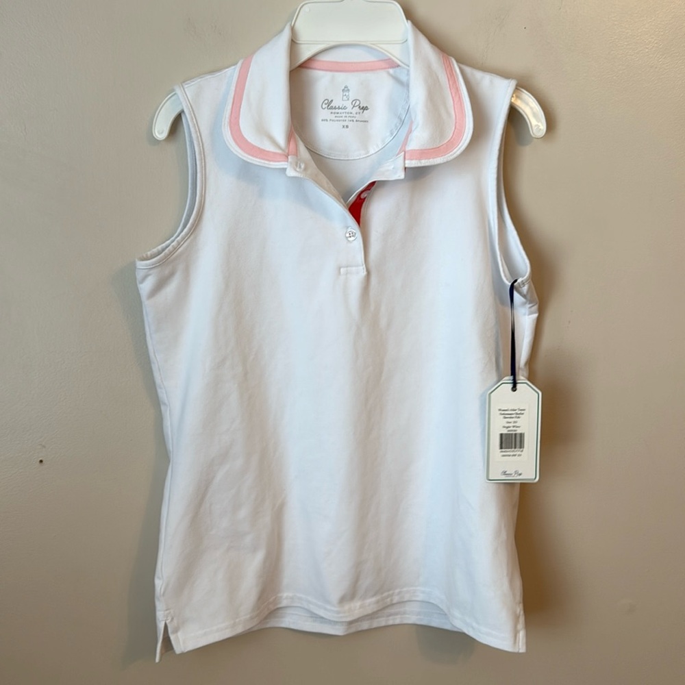 NWT Adair Classic Prep Tennis Golf Sherbet Sleeveless Polo UPF 30 Size XS